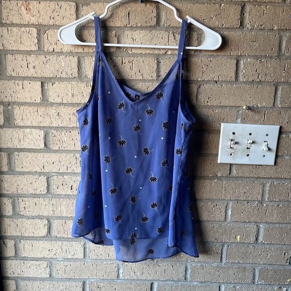 CAbi Crossover Blouse Vivid Violet Floral Print Draped Front Sheer Top Size S - Picture 10 of 14